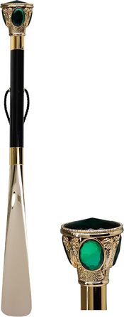 ПАЛИЦІ для ХОДЬБИ Shoehorn Swarovski Gold 18K Елегантна чоловіча ручка Британська кантрі Церемонія денді Весілля Престижний розкішний Shoehorn Gold 18k Crystals Green Swarovski