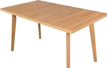 Розкладний обідній стіл - прямокутний - обідній стіл - кухонний стіл - дерев&39яні ніжки чорного кольору - стільниця в ремісничому стилі - сучасний стиль - для 6-10 осіб, 80 x 140-180