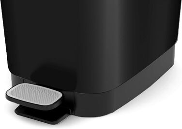 Педальний смітник 45 літрів з кришкою та педаллю, тримач для вкладишів, чорний металік, 29 x44,5 x 60,5 см 45 літрів, чорний метал