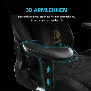 Ігрове крісло, офісне крісло, ергономічне, дихаюче ігрове крісло зі штучної замші, робоче крісло з підставкою для ніг, підголівником та поперековою подушкою, 3D-підлокітники, спинка 90-155, чорний колір