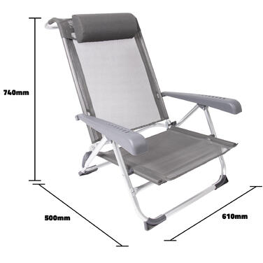 Крісло розкладне Bo-Camp Saint-Tropez Grey (1204796)