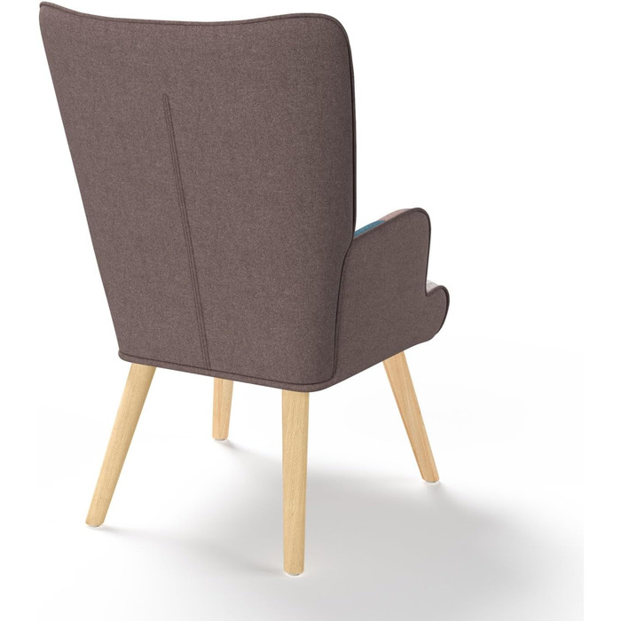 Скандинавське крісло Ivar з різнокольоровою тканиною для печворку