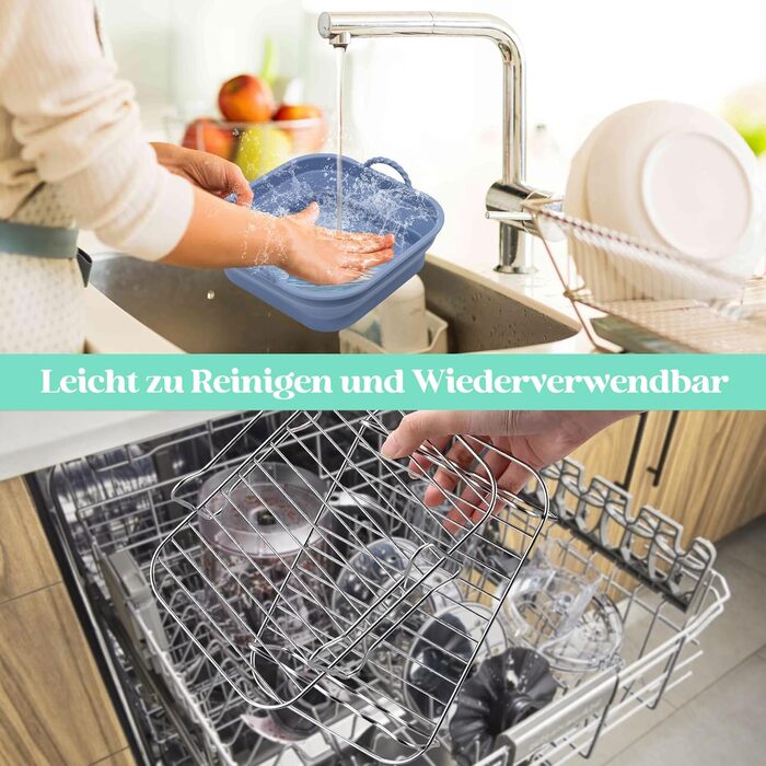 Аксесуари для фритюрниці Idota з 10 предметів, аксесуари для фритюрниці з силіконовими вставками/решітка для приготування їжі/решітка для приготування на пару/рукавички для духовки/мультиварка для COSORI 5.5 л/6.4 л, Tefal 5.6 л/6.5 л і Philips 6.2 л/7.2 