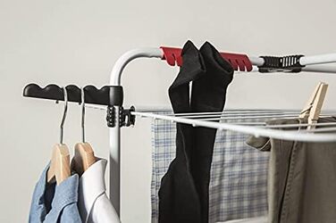 Змішувач для білизни Vileda Змішувач для білизни 4 баштовий, з 4 рівнями на 4 завантаження, гнучкий шарнір, на роликах, сталь, еко