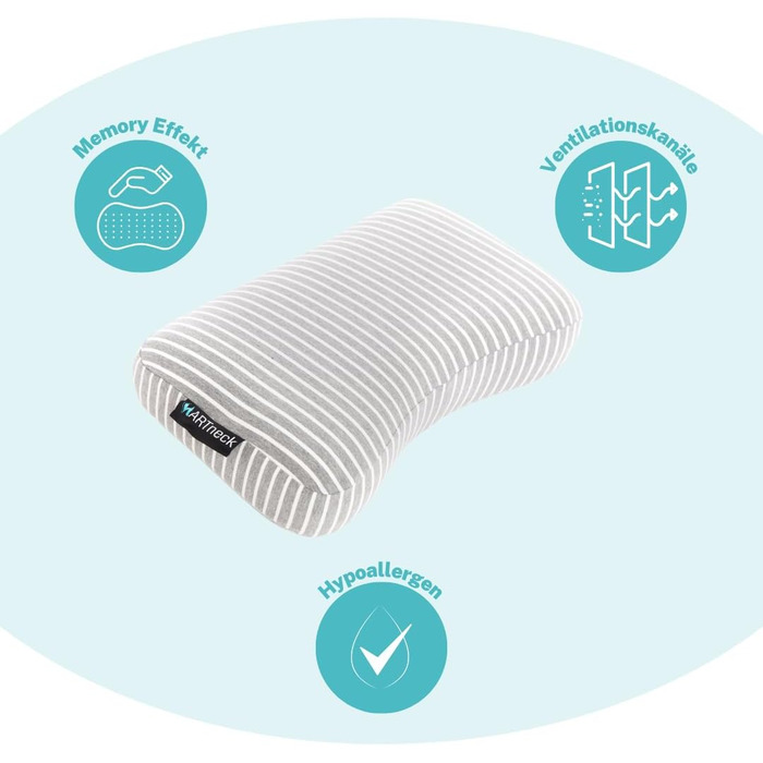 Подушка ОРІГІНАЛЬНА дорожня подушка - ортопедична подушка для підтримки шиї для сну на спині, животі та на боці, ідеальна дорожня подушка