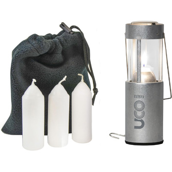 Оригінальний ліхтар-свічка UCO, вигідний набір із 3 свічками та сумкою для зберігання, оригінальний розмір, алюміній, один розмір, алюмінієвий колір