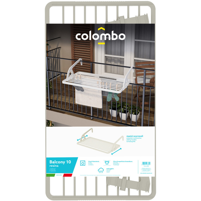Сушарка для білизни навісна Colombo Balcony 10 Resina (ST988)