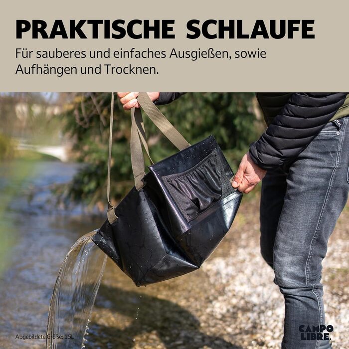 Складана чаша I Миска для миття посуду з ручками для кемпінгу I Легко зберігається складна чаша для вашого туристичного посуду I Миска для в дорозі I Складана чаша для миття посуду Антрацит 25 л