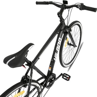 Шосейний/міський велосипед Hiland 28 дюймів для чоловіків та жінок, міський велосипед на 7 швидкостей для дорослих, велосипед 700C чорного кольору