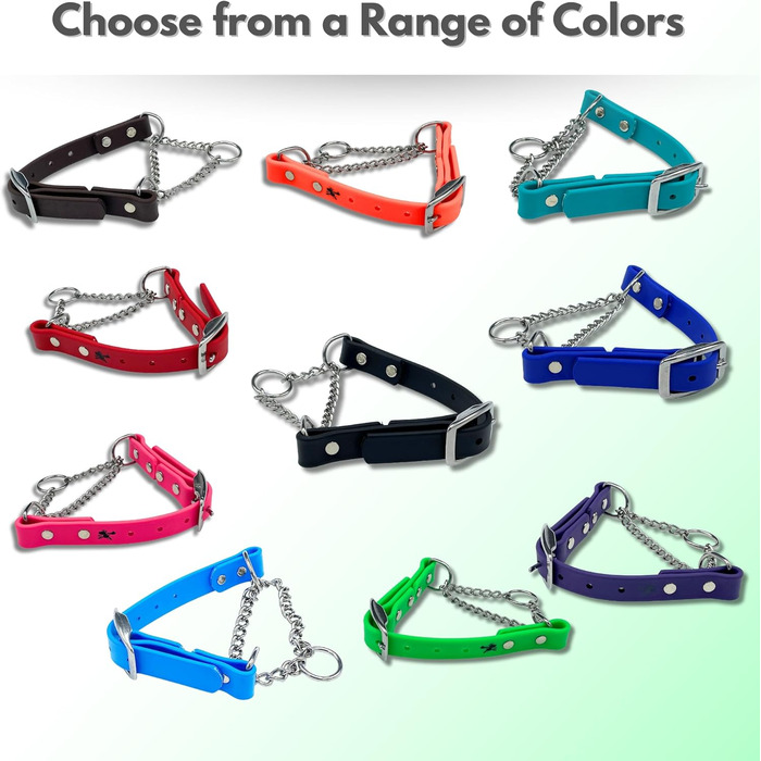 Нашийник-мартингал для собак, Biothane, фурнітура з нержавіючої сталі, проти висмикування, професійна якість, розмір M, помаранчево-червоний у зигзаг (Sunset Chevron), середній розмір