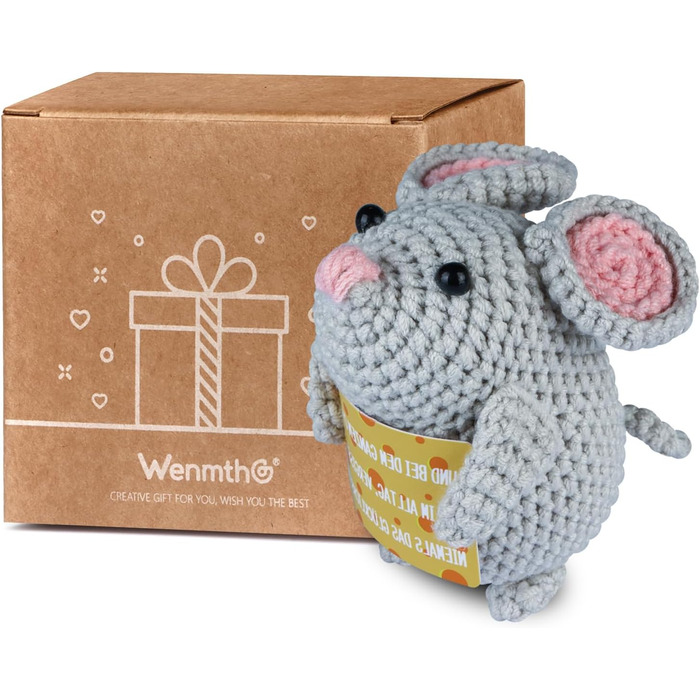 В'язана іграшка-талісман WenmthG "Кишенькові обійми" Миша