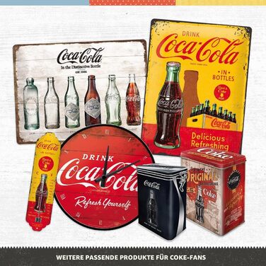 Ретро-настінний годинник Nostalgic-Art, Ø 31 см, Coca-Cola Thirst Quenching Green ідея подарунка для фанатів Coke, оригінальний ліцензійний продукт (OLP), великий кухонний годинник у вінтажному дизайні