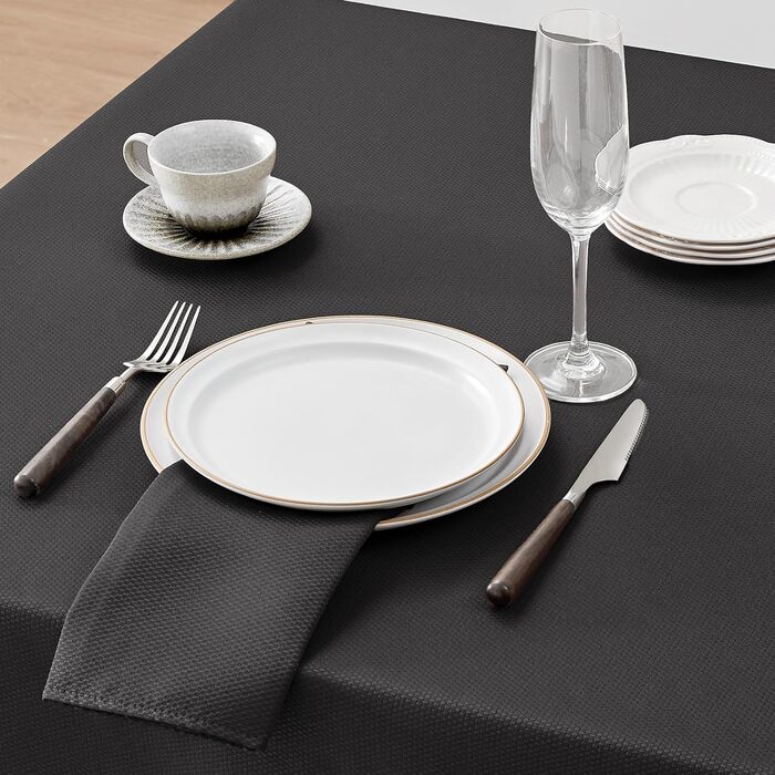 Скатертина Softalker миється кругла 240 см Жаккардові геометричні скатертини водовідштовхувальні скатертини сірі декоративні скате