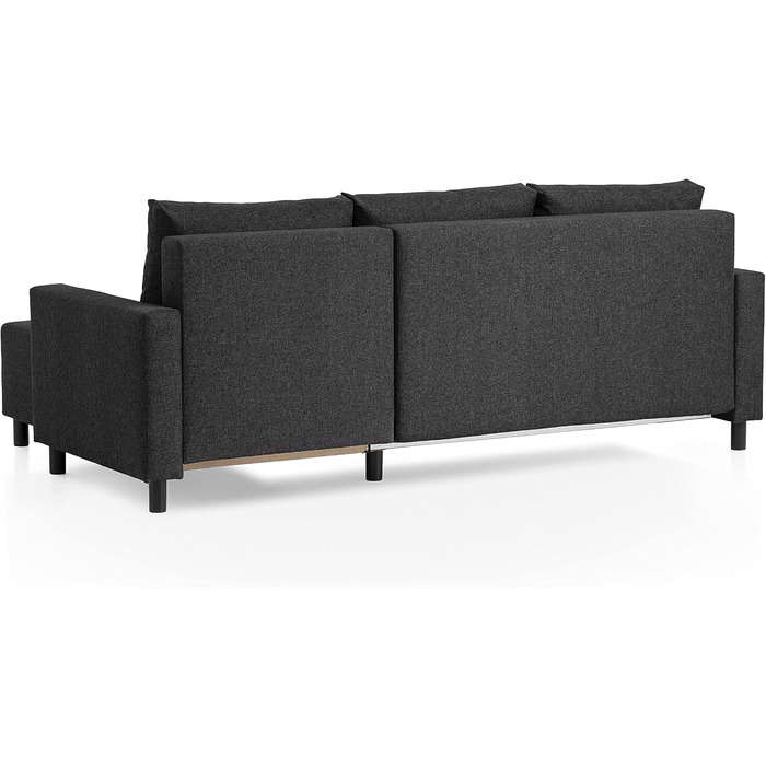 Диван-ліжко Traumnacht Avallon, L-подібний кутовий диван зі сном та місцем для зберігання речей у пуфі, виготовлений за німецькими стандартами якості, антрацит, 136 x 224 x 80 см