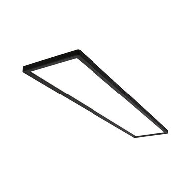 Стеля LED-панель BRILONER 98x20 см, 36Вт 4800лм, з непрямим світлом, ультратонка (3 см), нейтральний білий колір, чорна прямокутна люстра для вітальні та кухні