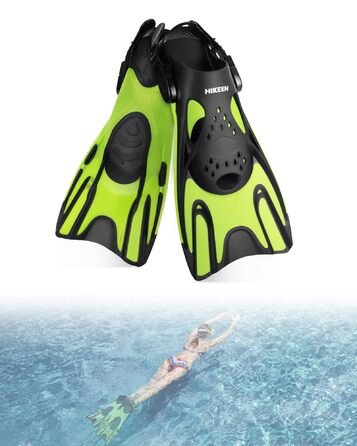 Регульовані ласти для сноркелінгу Hikeen короткі ласти для плавання для дорослих з відкритою п&39ятою, ласти для дайвінгу унісекс, включаючи сітчасту сумку 37-41