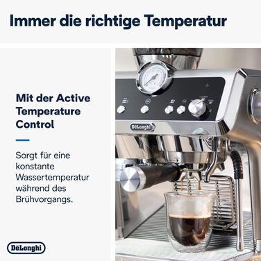 Портафільтр-машина для еспресо, еспресо-машина з вбудованою кавомолкою та професійною насадкою для спінювання молока, еспресо-машина з нержавіючої сталі срібло, 9355.M