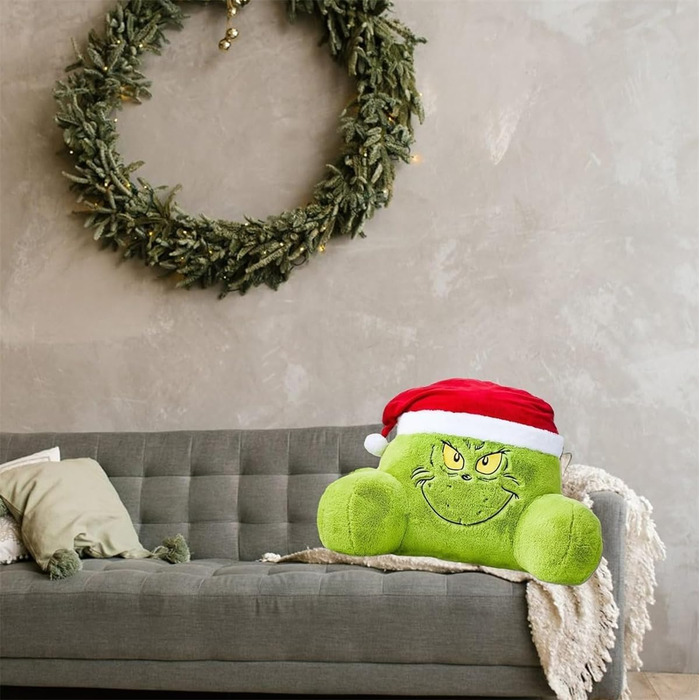 Подушка для читання Грінч, різдвяна м&39яка подушка, подарунки для ліжка, дивана, тумбочки, подушка для підтримки попереку (рожева)