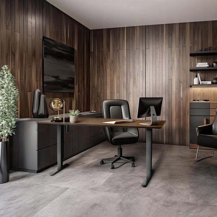 Письмовий стіл Duronic TM51 BK Регульована по висоті рама столу до 118 см Електрична ніжка столу з 1 двигуном Блок керування з 3 попередньо встановленими налаштуваннями пам&39яті Стіл для роботи сидячи та стоячи для домашнього офісу та офісу 135 см x 59 с