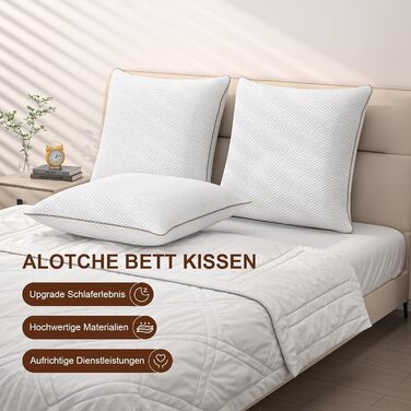 Подушка 80x80 см, комплект із 2 подушок зі знімним бамбуковим чохлом, м&39який наповнювач з мікрофібри, який можна прати, подушка для ліжка та декоративна подушка для дивана або ліжка