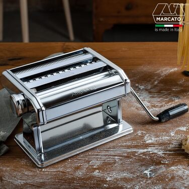 Машинка для пасти MARCATO Ampia 180 ролик для приготування домашньої свіжої пасти, хромована сталь, регулювання товщини, Made in Italy