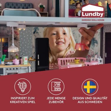 Набір для освітлення лялькового будиночка LUNDBY, аксесуари для лялькового будиночка з 2 частин - лампа для лялькового будиночка на батарейках для мініатюрного будиночка - набір лялькових аксесуарів для ляльок 11 см у масштабі 118 нового покоління