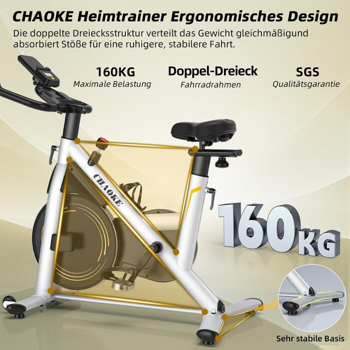 Велотренажер із застосунком CHAOKE Professional Ultra-Quiet Comfort Comfort з магнітним опором