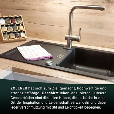 Набір ZOLLNER з 10 бавовняних чайних рушників розміром 50x70 см - добре поглинаючі та міцні кухонні рушники - можна прати при темп