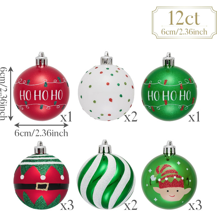 Різдвяні кульки для декору 12 шт Victor's Workshop