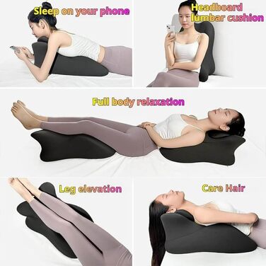 Подушка Arcova Sweet Spot подушка для пар 27 для підтримки інтимної близькості, клиноподібна подушка з піни з ефектом пам&39яті для всіх положень тіла Keep the Passion Alive, чорна