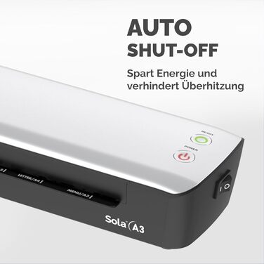 Ламінатор Fellowes Sola A3 для дому та домашнього офісу, для ламінування пакетів товщиною до 125 мікрон, без заїдання, ламінатор для ламінування фотографій, документів, рецептів, карток та багато іншого.