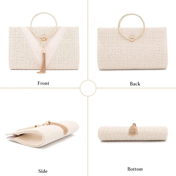 Жовта плетена сумка-клатч з бахромою для вечірок та весіль. Елегантна жіноча сумочка на ланцюжку, невелика вечірня сумочка, розкішна сумочка через плече.