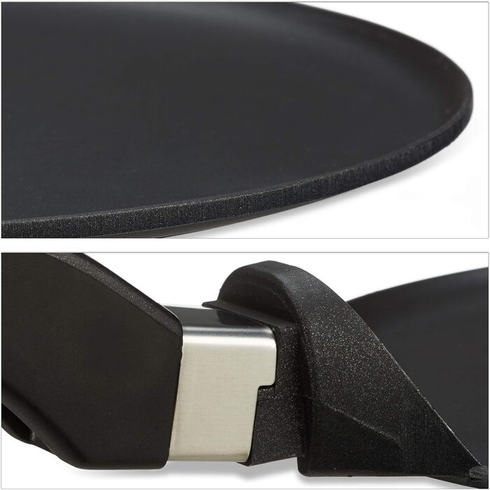 Сковорода Relaxdays Crpes литий алюміній 25 см, чавунна сковорода з антипригарним покриттям для млинців, легко чиститься, дуже плоска, чорна