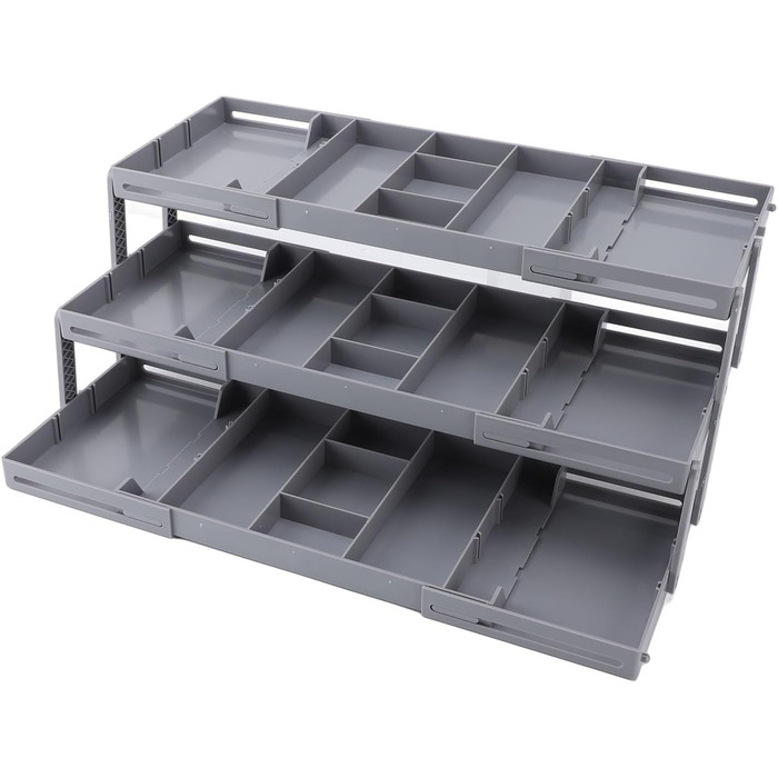 Органайзер для шухляд, однорядний, розширюваний, складаний, органайзер для ювелірних виробів, лоток, для зберігання сережок, вітрина для косметики, пластик (3 шари)