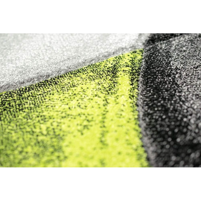 Килим сучасний килим для вітальні хвилі зелений сірий чорний розмір 60x110 см