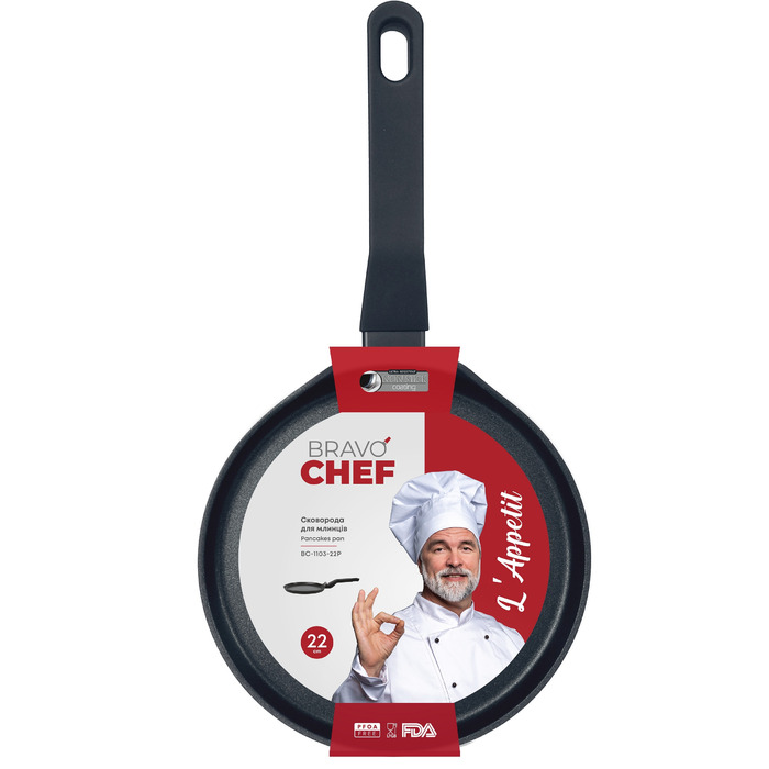 Сковорода Bravo Chef L'Appetit 22 см, для млинців (6913178)