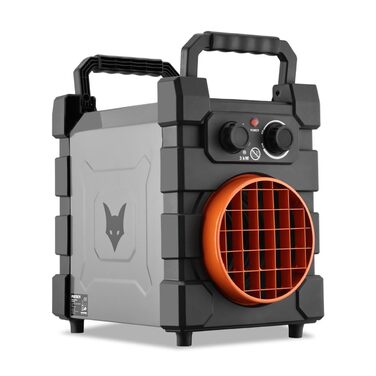 Електричний обігрівач FUXTEC FX-EH3, вентилятор-обігрівач з 2 рівнями нагріву 1500 Вт/3000 Вт, плавно регульований термостат, витрата повітря 284 м/год, клас захисту IP24, компактний та портативний для приміщень площею до 90 м