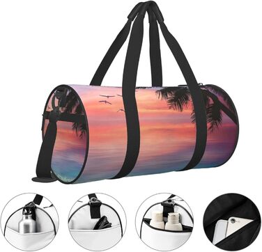 Дорожня сумка-циліндр Кокосова пальма, спортивна сумка для чоловіків та жінок, пляжна сумка, сумка-мішок