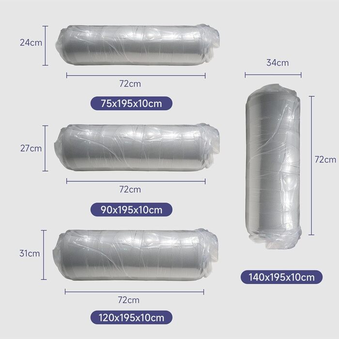 Розкладний матрац Z-hom, гостьовий матрац, 3-секційний розкладний матрац, 14019510 см, товстий пінопластовий матрац, складний матрац, для дорослих, знімний та пральний зовнішній чохол 14019510 см