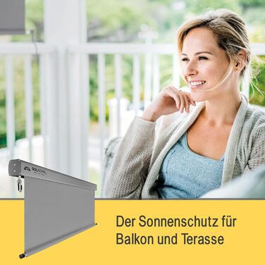 Вертикальний тент Sol Royal 180x250 см, тент MS5 міцний балконний щит для приватності, знімний ручний механізм, водовідштовхувальний сонцезахисний козирок для тераси, балкона, саду, всепогодний вертикальний тент, сірий 180x250 см