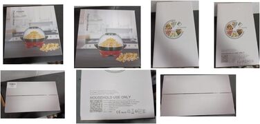 Машина для попкорну FOHERE, 5.5-літрова машина для дому, машина для попкорну з цукром, олією, маслом, антипригарним покриттям і знімною нагрівальною поверхнею, тиша та швидкість, велика кришка як миска для подачі червона