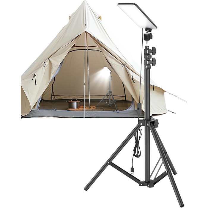 Телескопічний світлодіодний вуличний ліхтар телескопічний кемпінговий ліхтар з регульованою підставкою, висока яскравість Нічна риболовля, майстерня, гараж, укриття, критий внутрішній дворик, портативний ліхтар, для походів, аварійної ситуації