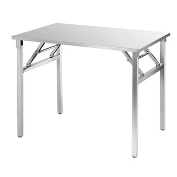 Складаний робочий стіл з нержавіючої сталі 120x60 см - стіл для кейтерингу, вантажопідйомність до 200 кг - стіл для кейтерингу з нержавіючої сталі, кухонний стіл - складаний стіл для кейтерингу, сервірувальний стіл - стіл для кухні 120 x 60 см