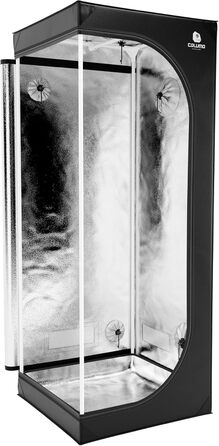 Намет для вирощування рослин в приміщенні, 60x60x160 см, з піддоном, отворами для кабелів та інструкцією зі збирання