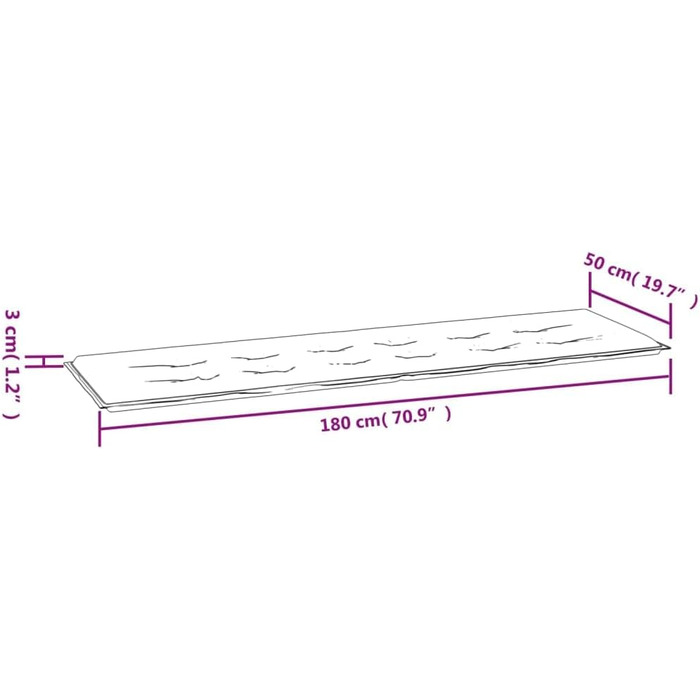 Подушка для садової лавки, Подушка для лавки на відкритому повітрі, Подушка-подушка для садової лавки, Подушка для лавки, винно-червона 180x50x3см Оксфордська тканина