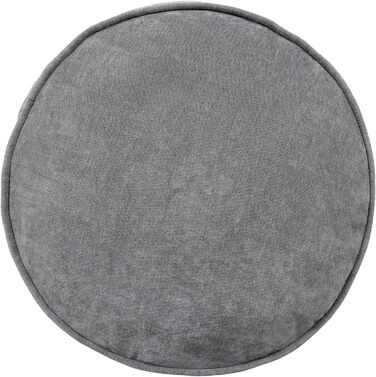 Табурет Icon Milano, сірий, пухнаста тканина з шенилу, оксамитова крісла-мішок, пуф-табурет з наповнювачем, пуф для ніг для вітальні, декор для вітальні