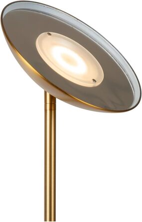 Підлоговий світильник LUCIDE ZENITH LED з димером, 20Вт, 3000К, матове золото/латунь, Ø 25,4 см, висота 180 см