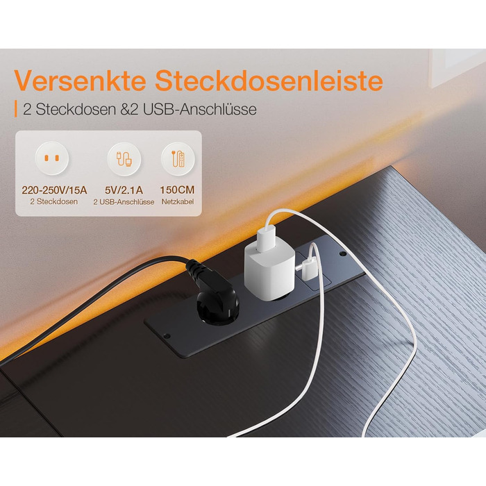 Г-подібний ігровий стіл ODK з інтегрованою зарядною станцією