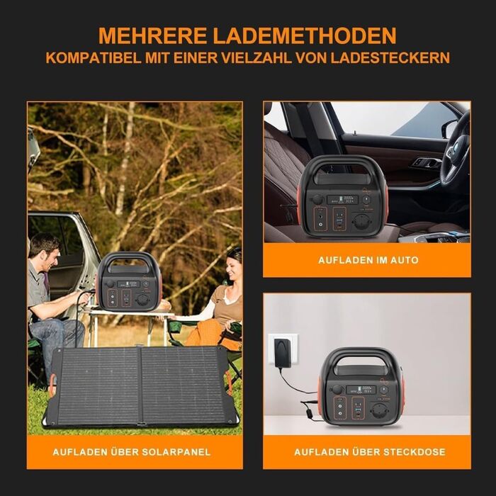 Портативна зарядна станція 296 Втгод 300 Вт з USB-C, AC/DC, вихід 12 В/24 В, сонячна зарядка, світлодіодне освітлення, мобільний акумулятор для кемпінгу, активного відпочинку, надзвичайних ситуацій, сумісна із сонячними панелями