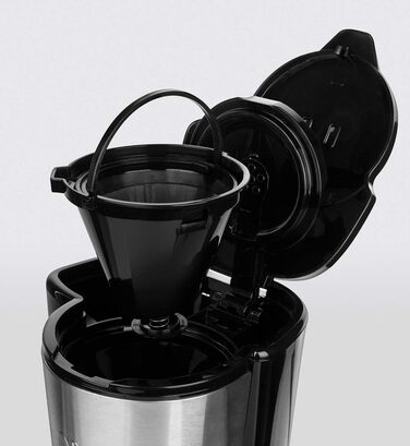 Кавоварка Russell Hobbs Mini душова лійка для оптимальної екстракції та аромату Компактна (макс. 5 чашок, скляний глечик 0,6 л, з постійним фільтром, нагрівальна плита) компактна кавоварка з фільтром мала 24210-56 Міні-кавоварка одинарна